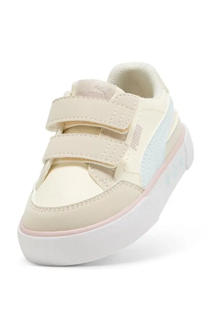 Puma CourtClassicVulcKidsFunV Inf 407516 02 Kız Çocuk Sneaker Ayakkabı Bej Mavi 22-27 