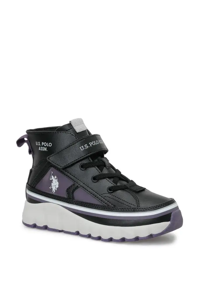 U.S. Polo Assn. KELTES JR 6PR 102695948 Kız Çocuk High Sneaker Siyah Mor 31-35 